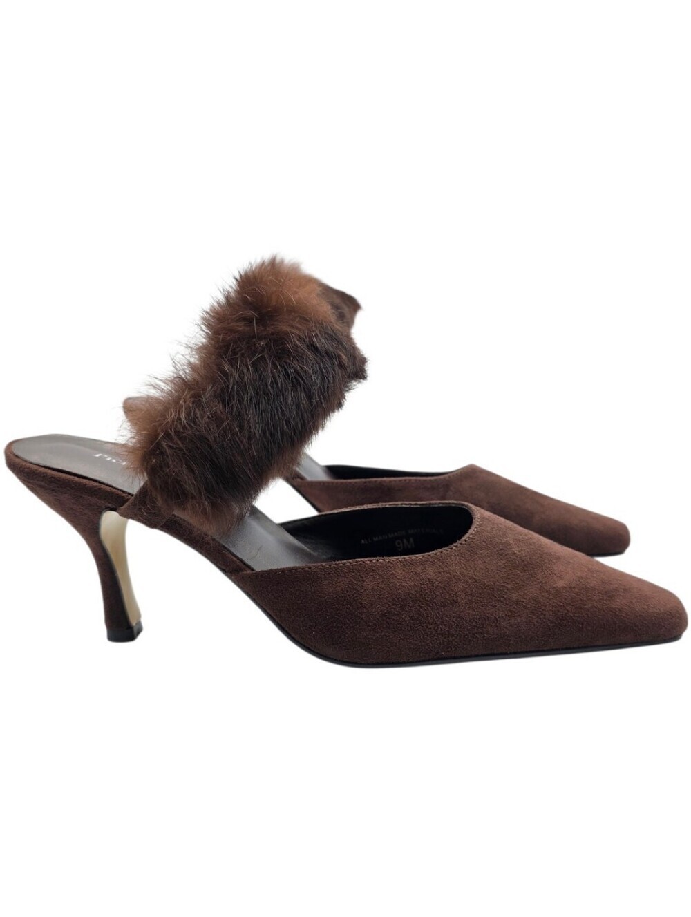 Pierre Dumas Brown Micro-suede Stiletto Heels Size 9